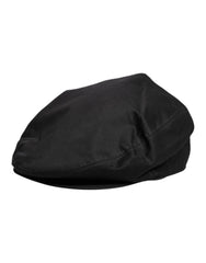 Dolce & Gabbana Black Cotton Newsboy Capello Cabbie Hat - 60 cm|XL - Flat Caps