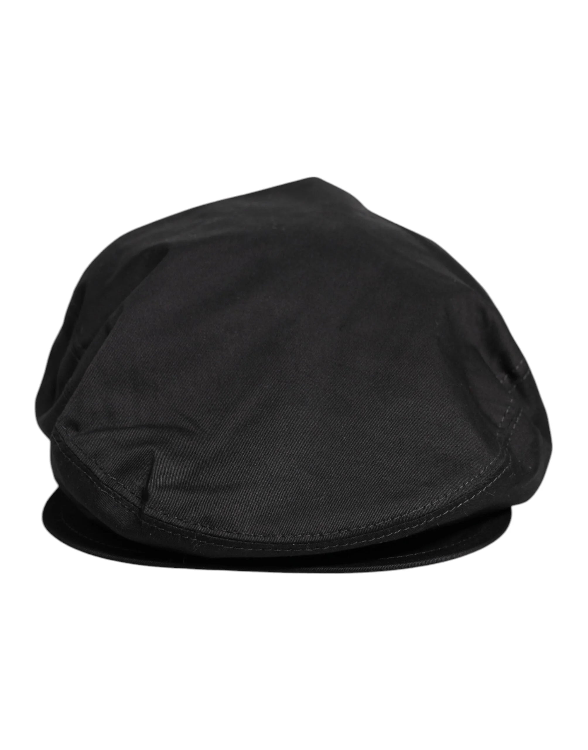 Dolce & Gabbana Black Cotton Newsboy Capello Cabbie Hat - 60 cm|XL - Flat Caps