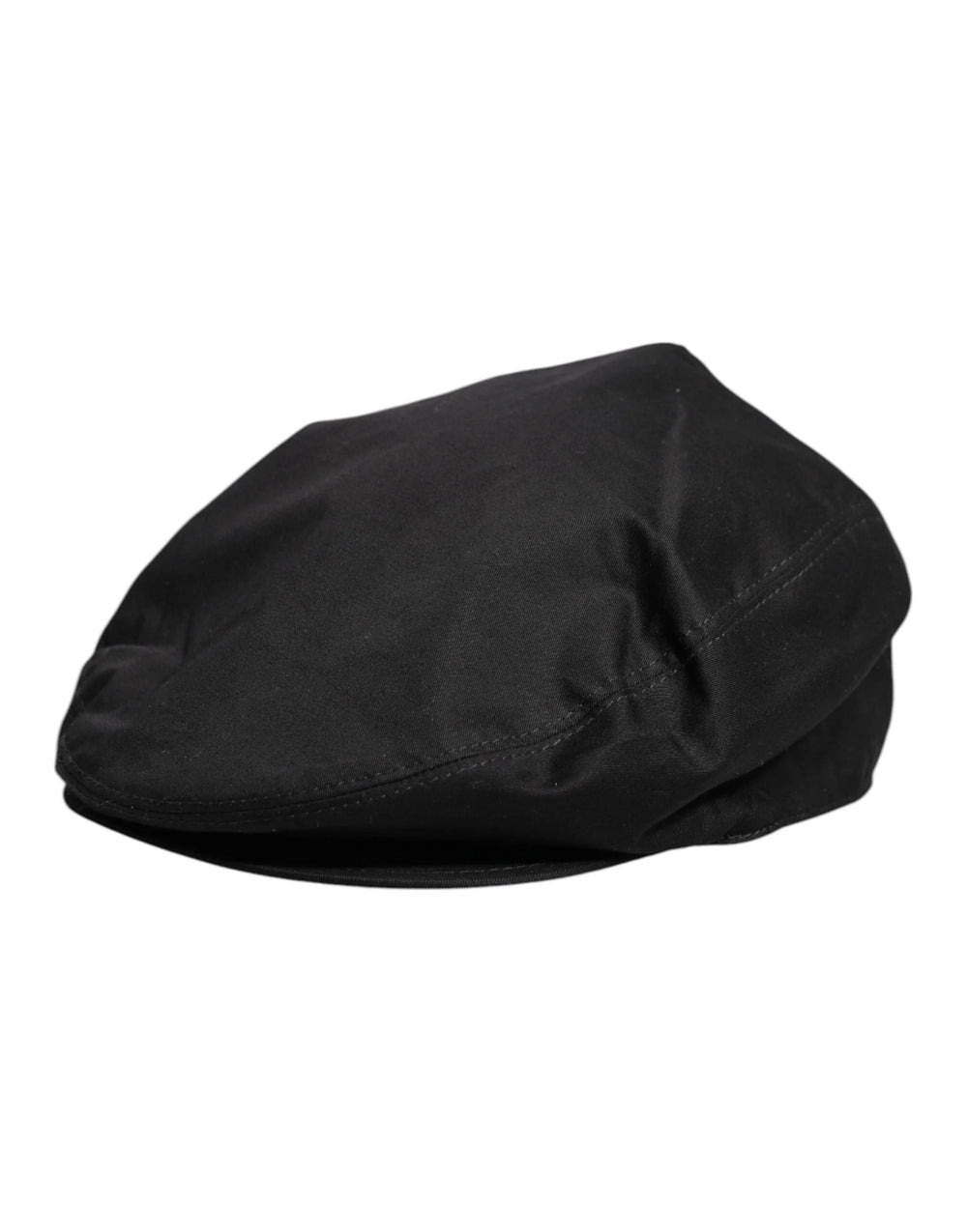 Dolce & Gabbana Black Cotton Newsboy Capello Cabbie Hat - 60 cm|XL - Flat Caps