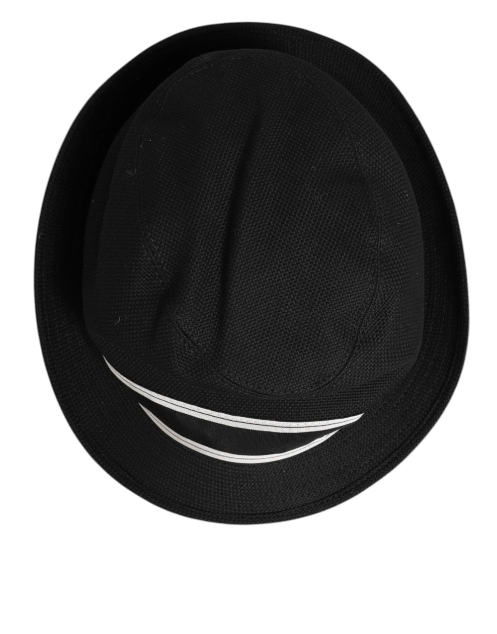 Dolce & Gabbana Black Cotton Polka Dot Lining Fedora Men Hat - 58 cm|M - Fedoras