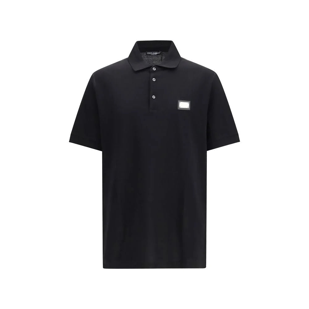 Dolce & Gabbana Schwarzes Baumwoll-Polohemd