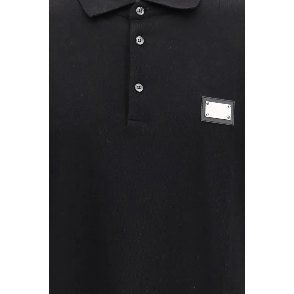 Dolce & Gabbana Schwarzes Baumwoll-Polohemd
