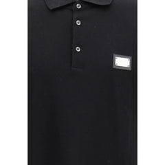 Dolce & Gabbana Schwarzes Baumwoll-Polohemd