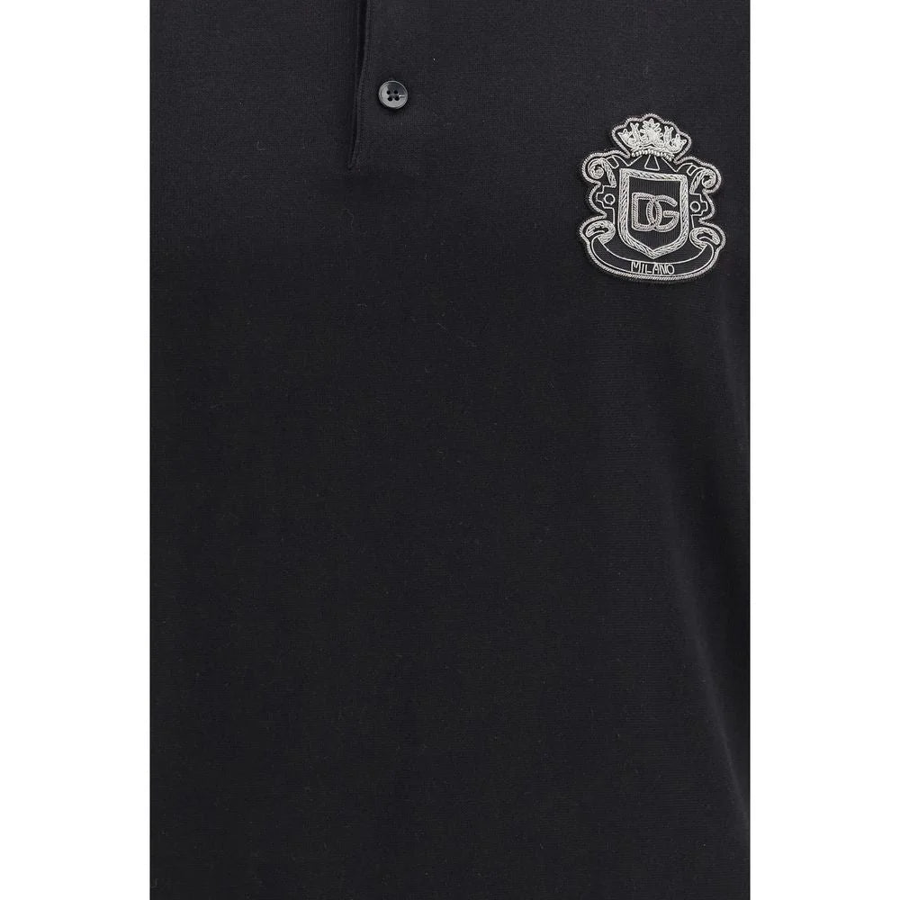Dolce & Gabbana Black Cotton Polo Shirt - IT48 | M