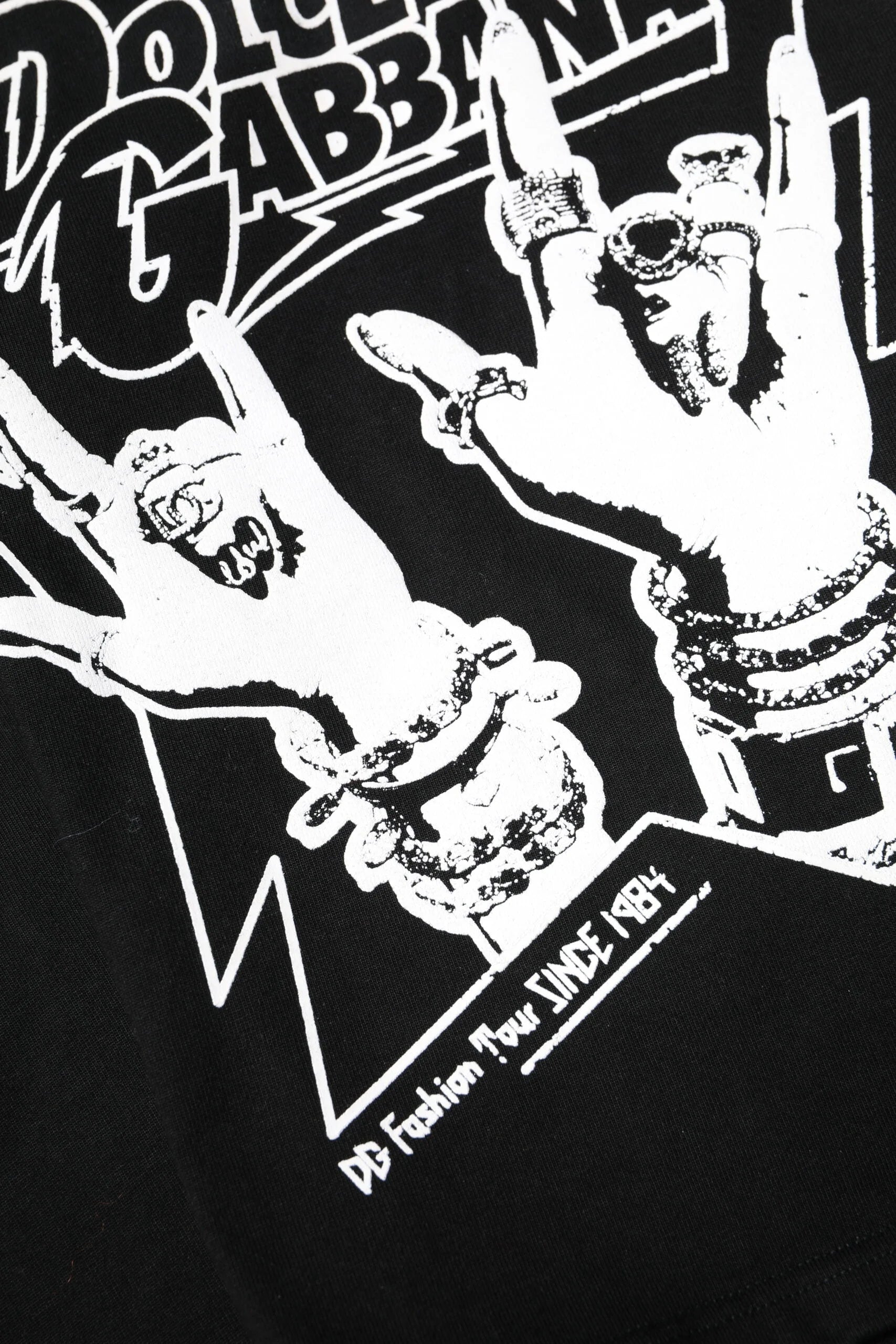 Dolce & Gabbana Black Cotton Printed Short Sleeves T-shirt - IT50|3XL - T-Shirts