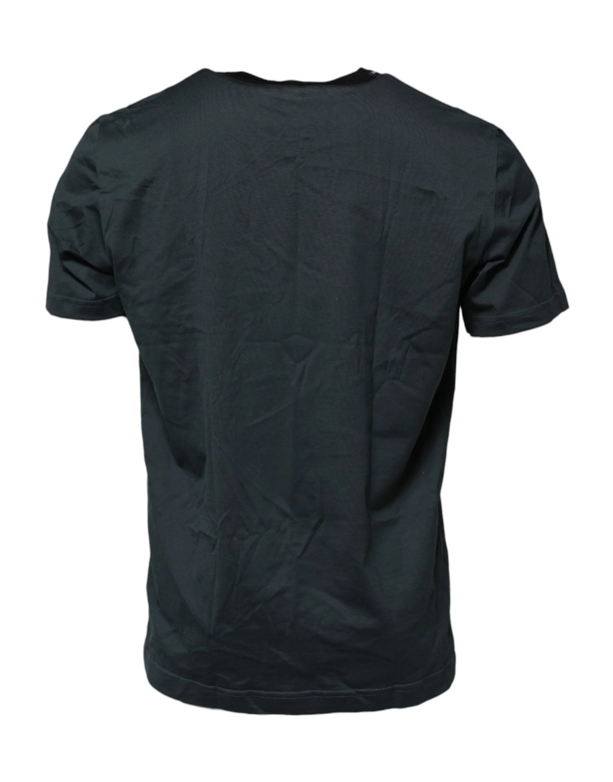 Dolce & Gabbana Black Cotton Printed Short Sleeves T-shirt - IT56 | XXL