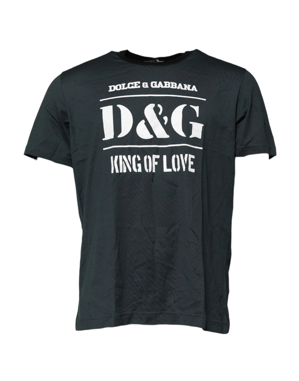 Dolce & Gabbana Black Cotton Printed Short Sleeves T-shirt - IT56 | XXL