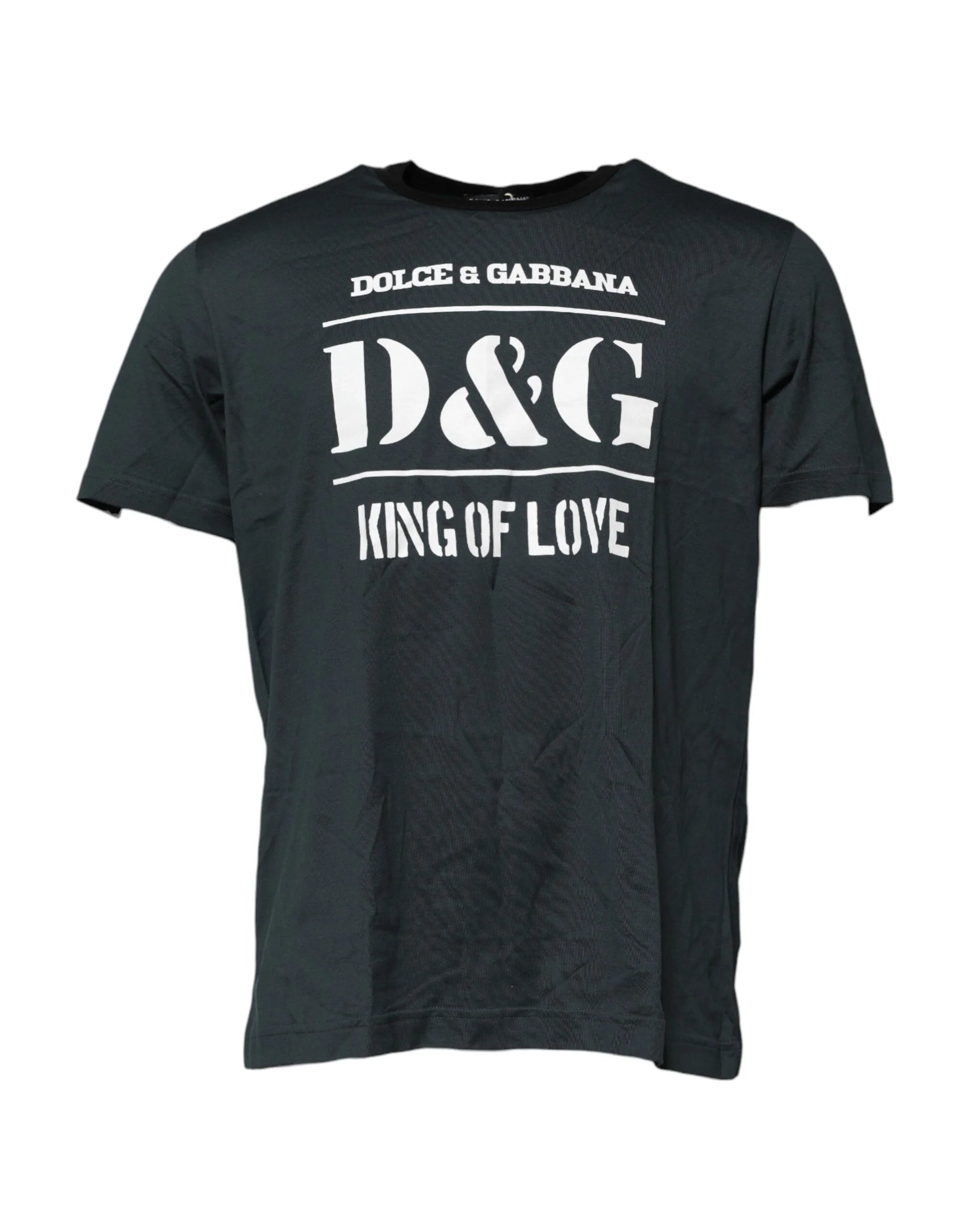 Dolce & Gabbana Black Cotton Printed Short Sleeves T-shirt - IT56 | XXL