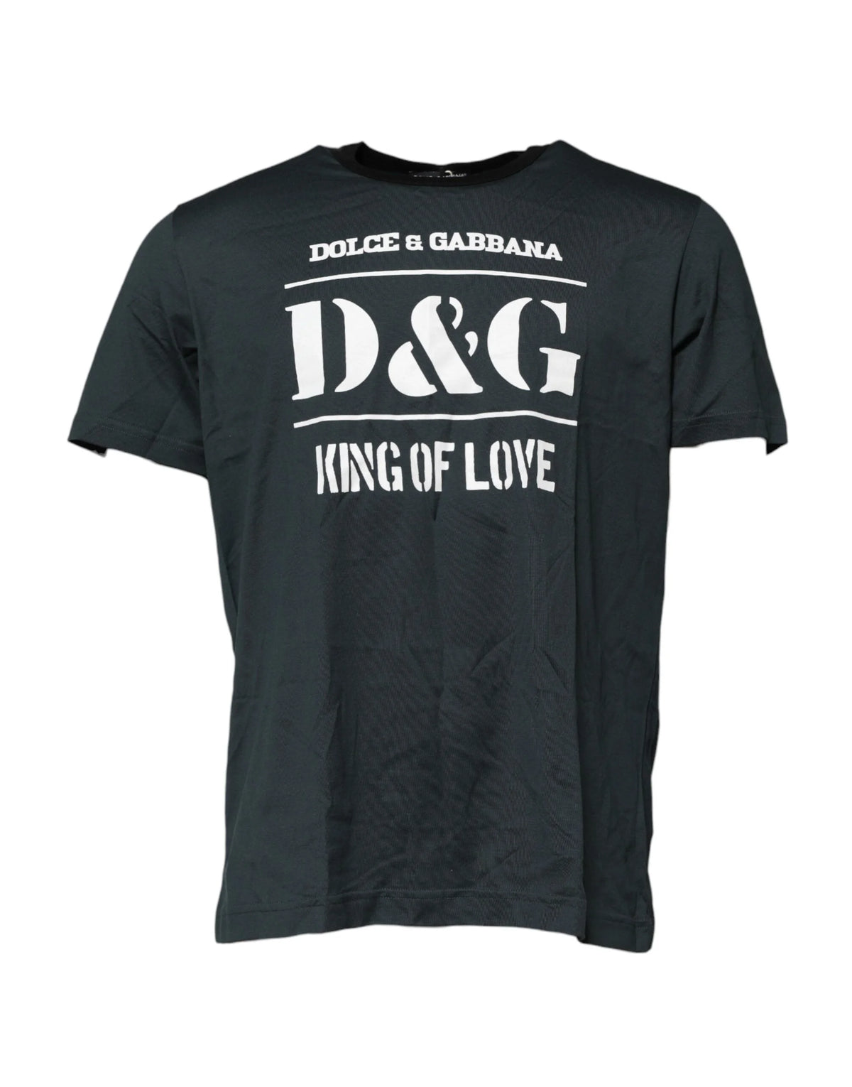 Dolce & Gabbana Black Cotton Printed Short Sleeves T-shirt - IT56 | XXL