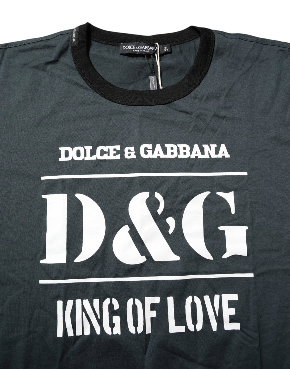 Dolce & Gabbana Black Cotton Printed Short Sleeves T-shirt - IT56 | XXL