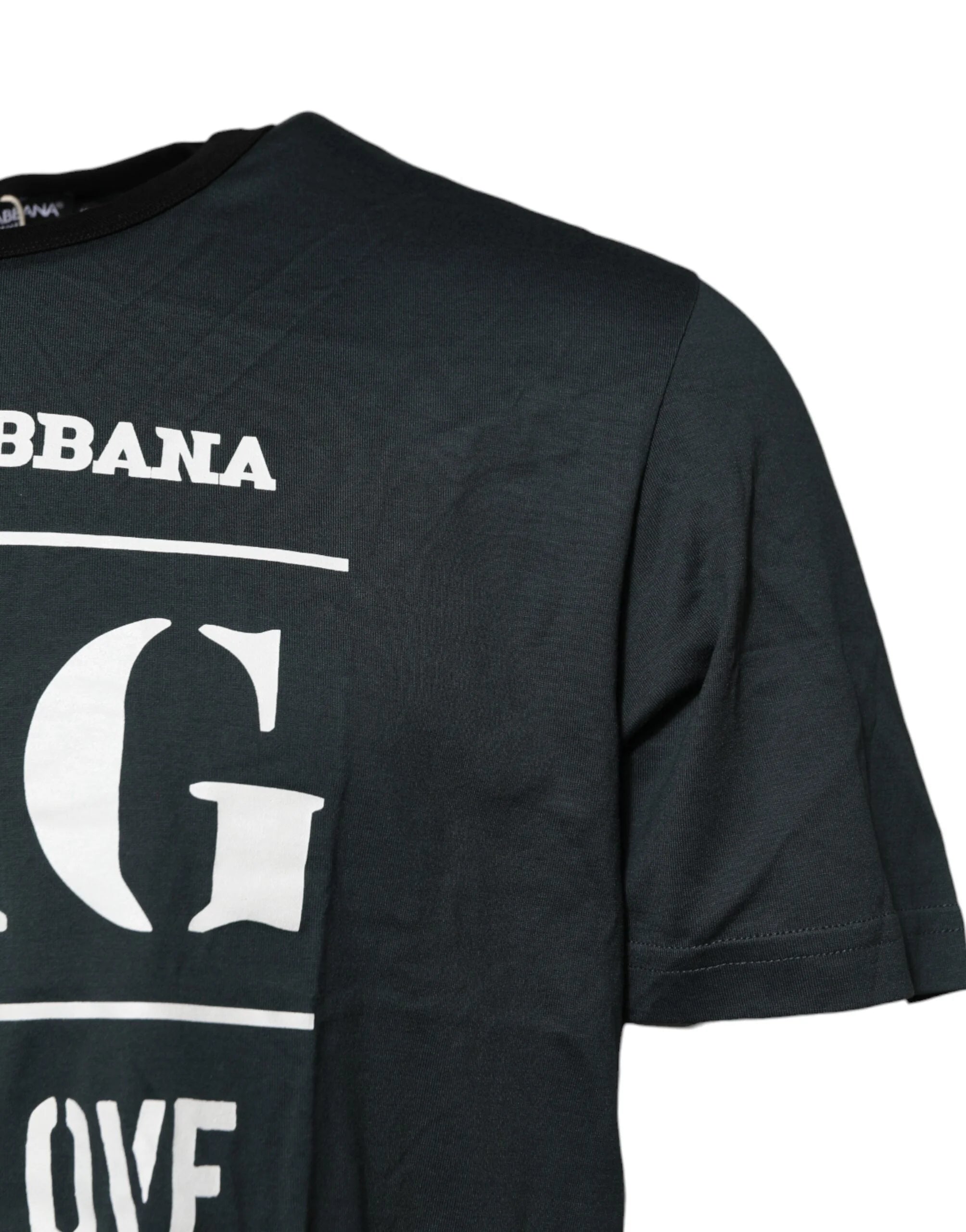 Dolce & Gabbana Black Cotton Printed Short Sleeves T-shirt - IT56 | XXL