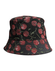 Dolce & Gabbana Black Cotton Printed Wide Brim Bucket Hat - 59 cm|L