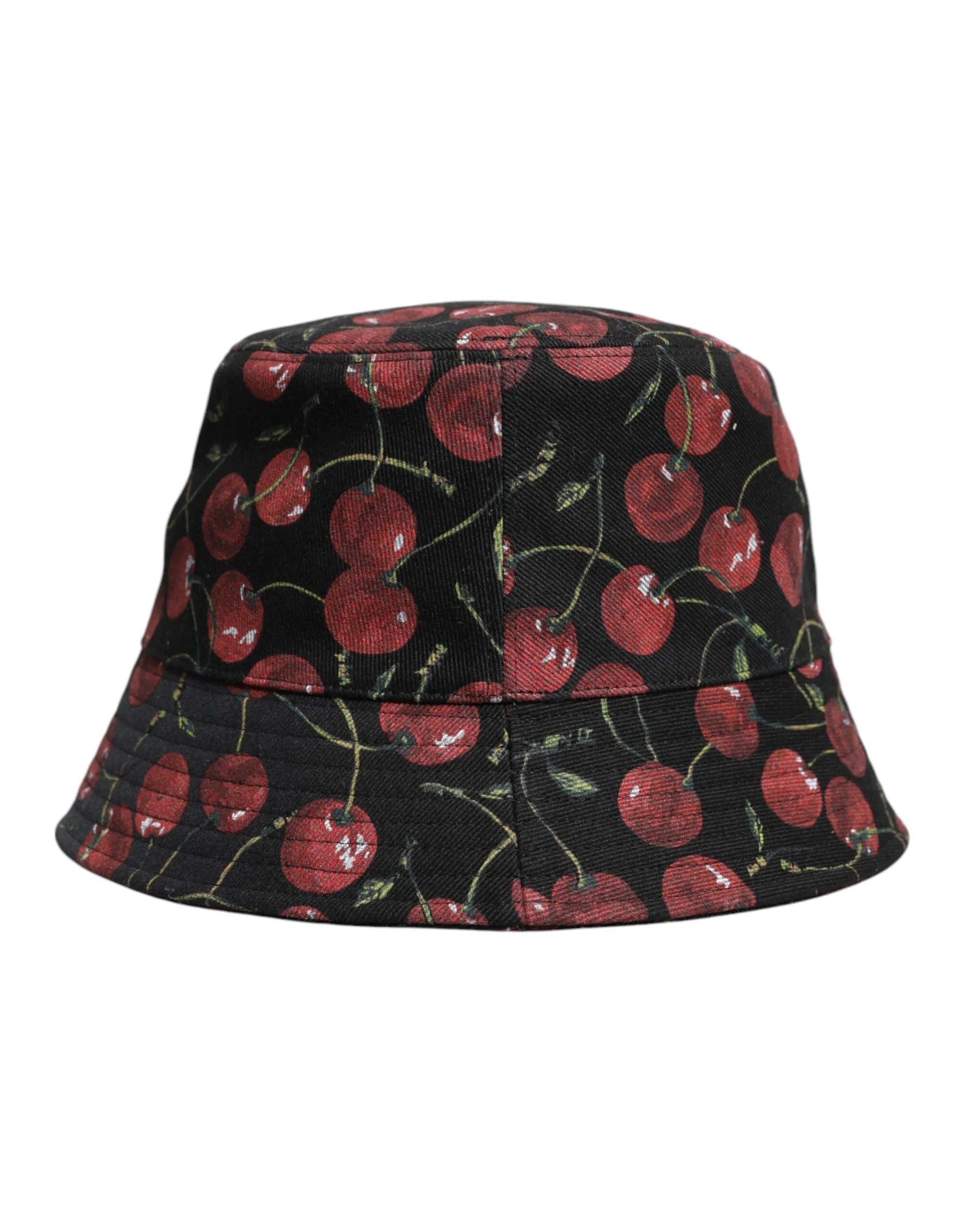 Dolce & Gabbana Black Cotton Printed Wide Brim Bucket Hat - 59 cm|L