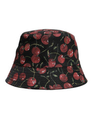 Dolce & Gabbana Black Cotton Printed Wide Brim Bucket Hat - 59 cm|L