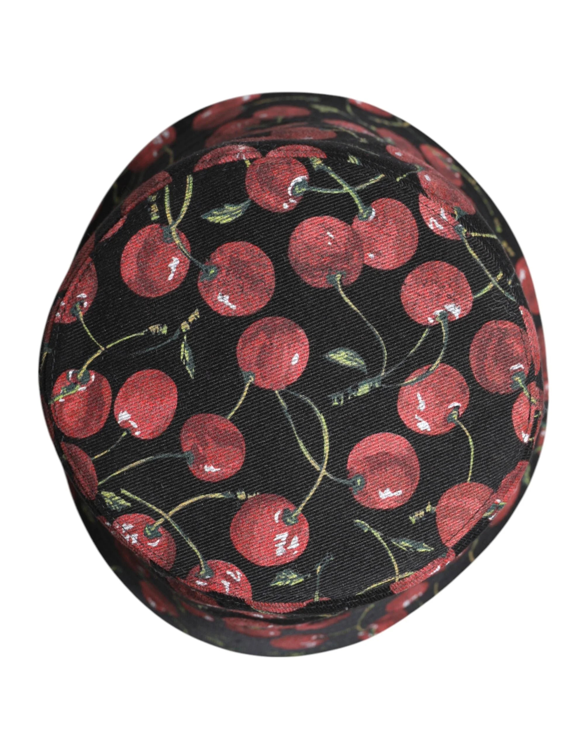 Dolce & Gabbana Black Cotton Printed Wide Brim Bucket Hat - 59 cm|L