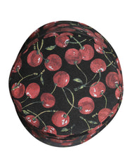 Dolce & Gabbana Black Cotton Printed Wide Brim Bucket Hat - 59 cm|L
