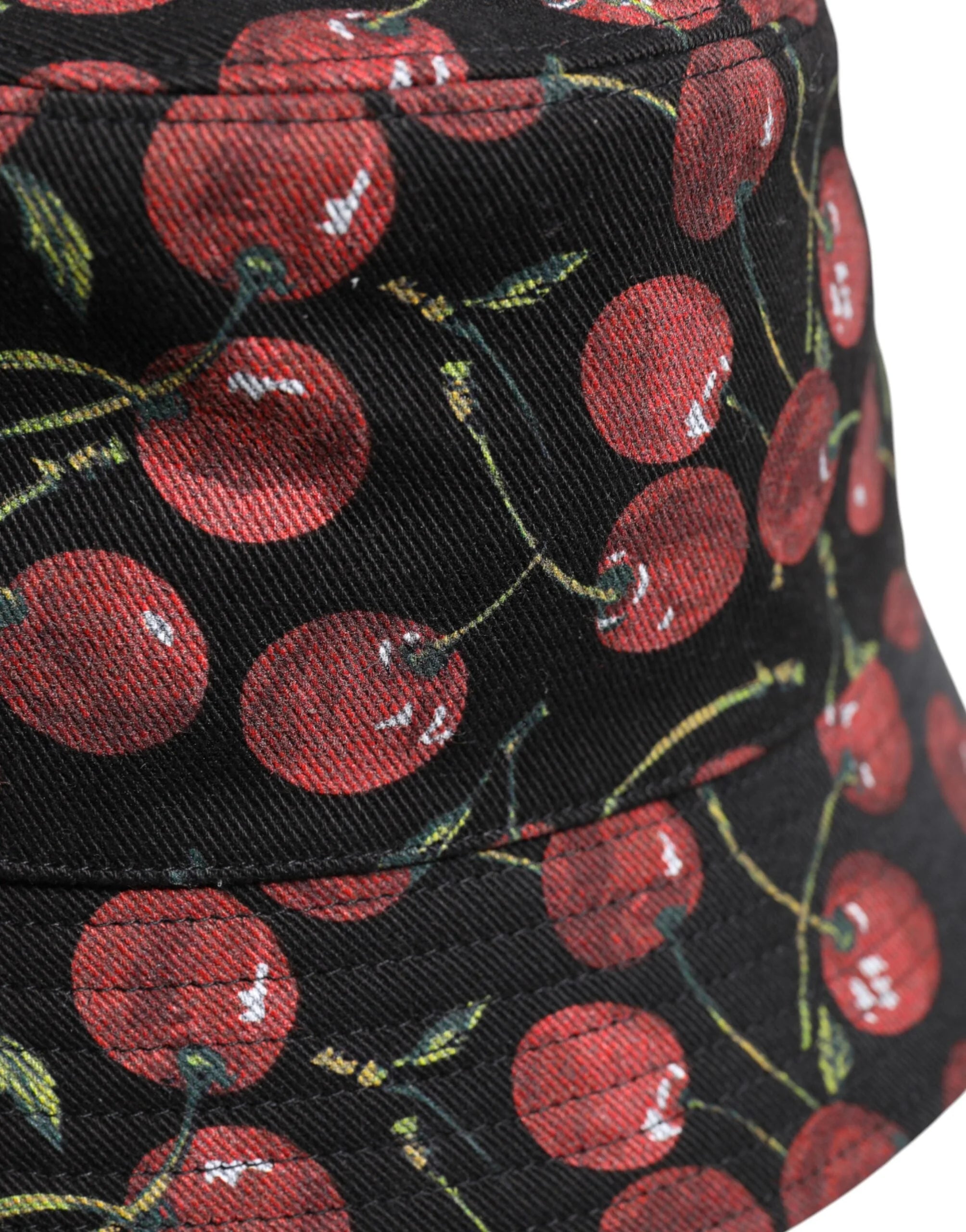 Dolce & Gabbana Black Cotton Printed Wide Brim Bucket Hat - 59 cm|L