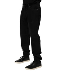 Dolce & Gabbana Black Cotton Regular Denim Men Trouser Jeans - Jeans