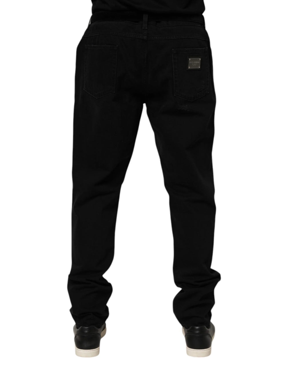 Dolce & Gabbana Black Cotton Regular Denim Men Trouser Jeans - Jeans