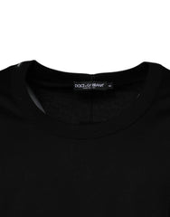 Dolce & Gabbana Black Cotton Round Neck Sleeveless T-shirt - Tank Tops