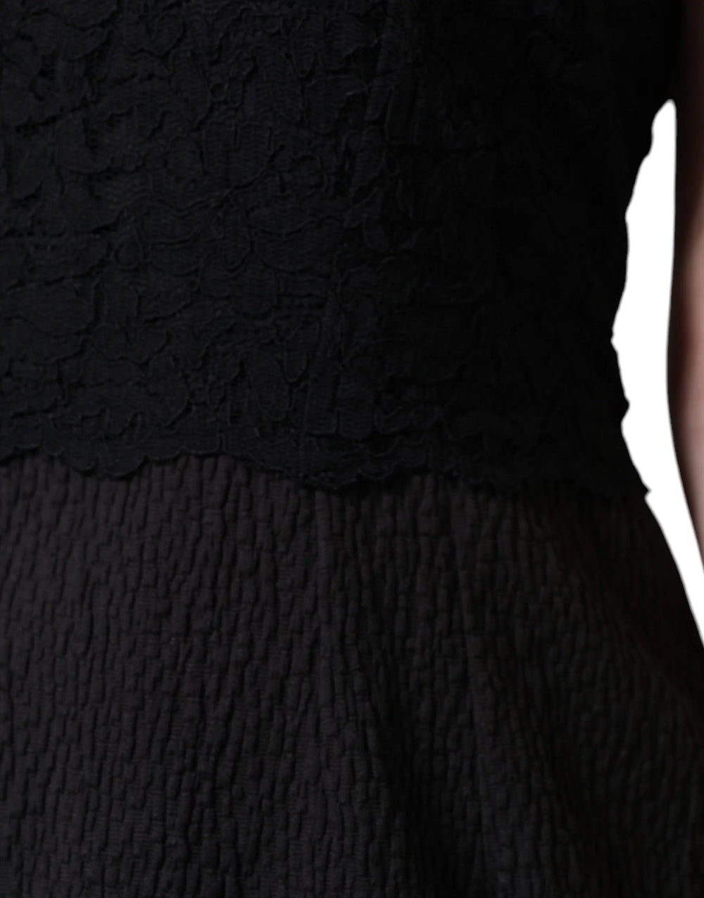 Dolce & Gabbana Black Cotton Sheath Knee Length Dress - IT48|XXL - Dresses