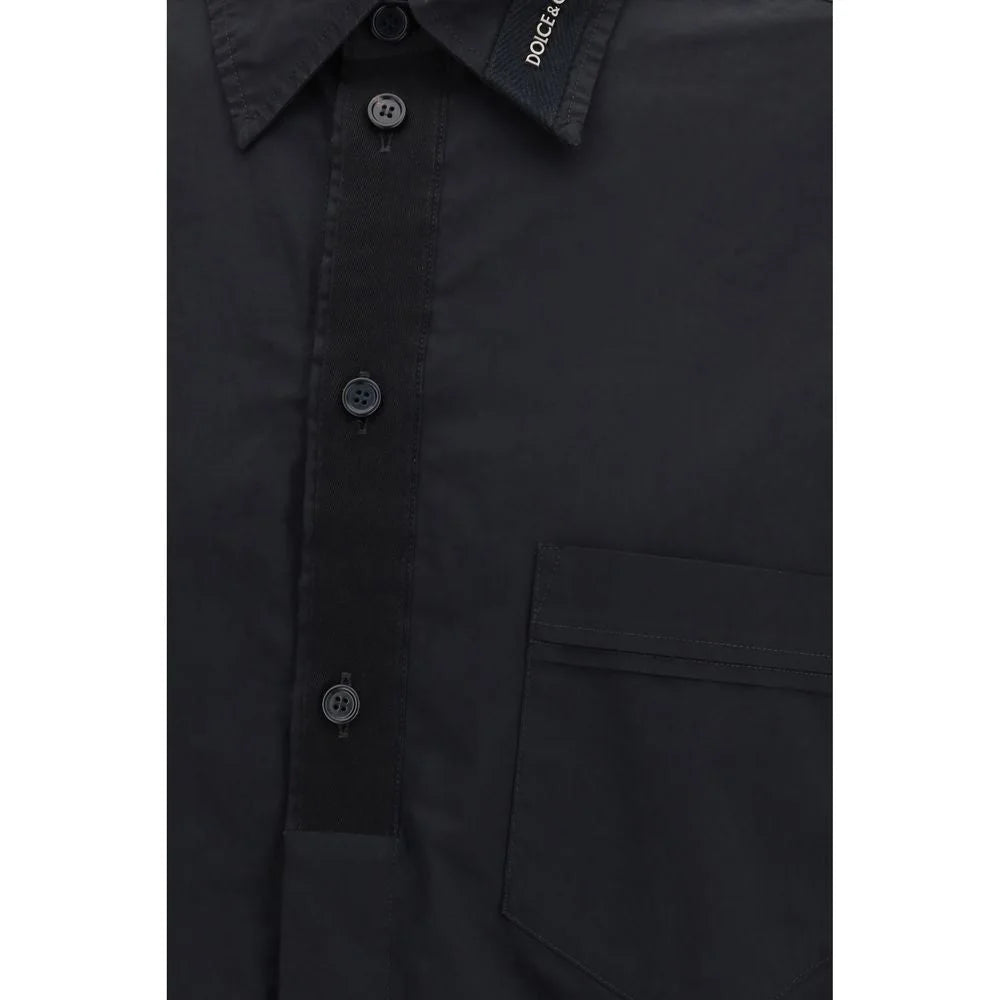 Dolce & Gabbana Schwarzes Baumwollhemd
