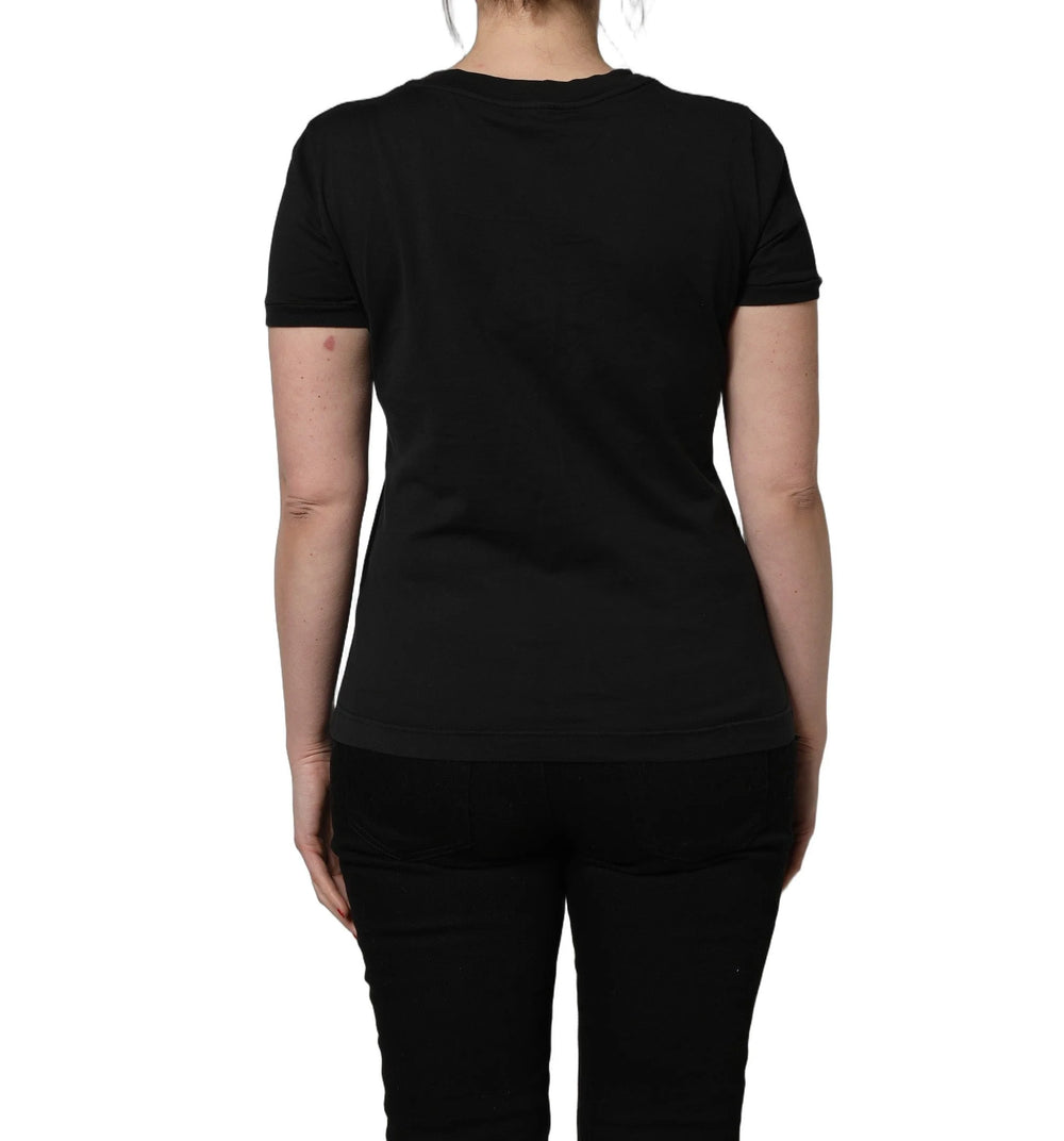 Dolce & Gabbana Black Cotton Short-Sleeve Crew Neck T-shirt - IT44 | L