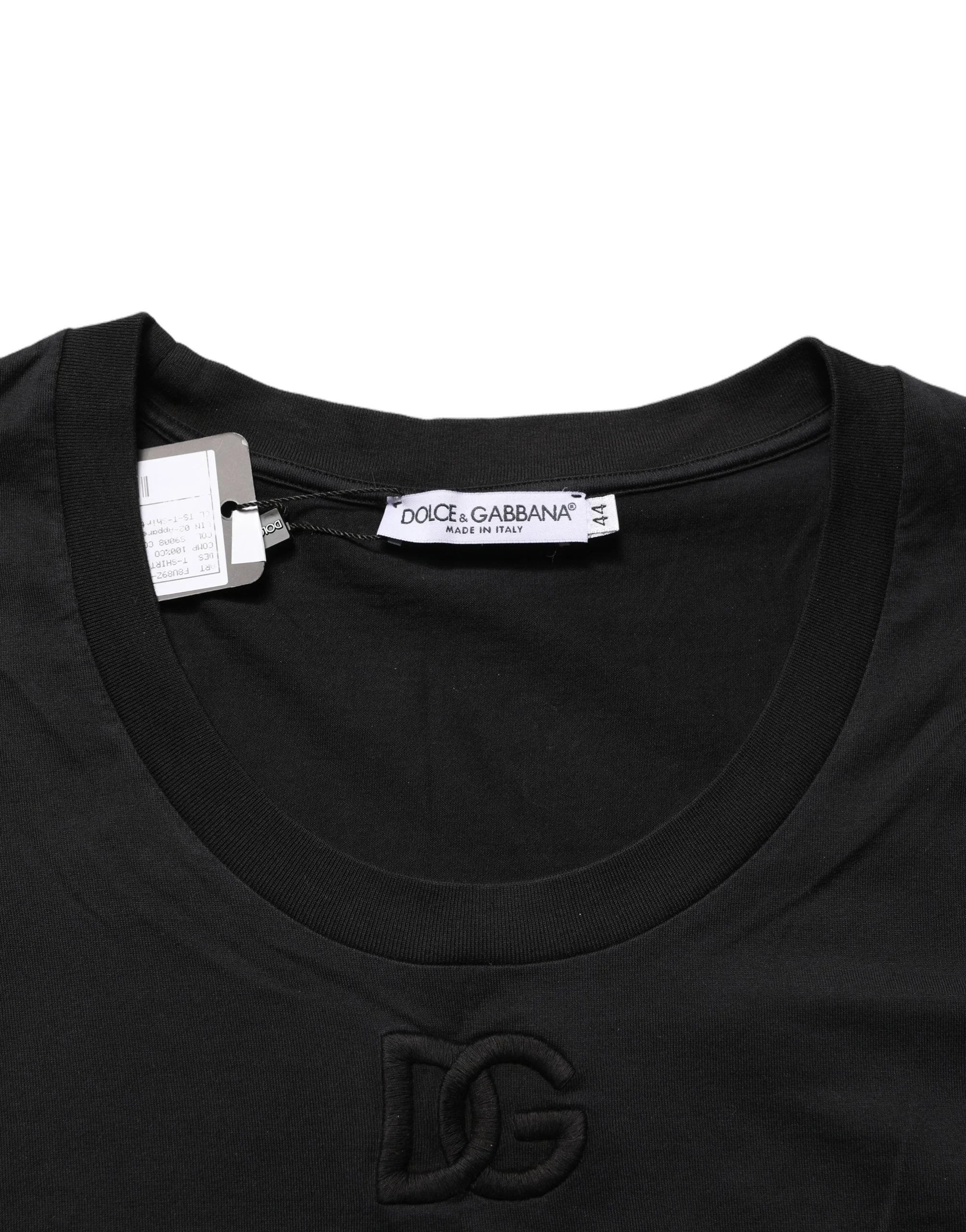 Dolce & Gabbana Black Cotton Short-Sleeve Crew Neck T-shirt - IT44 | L