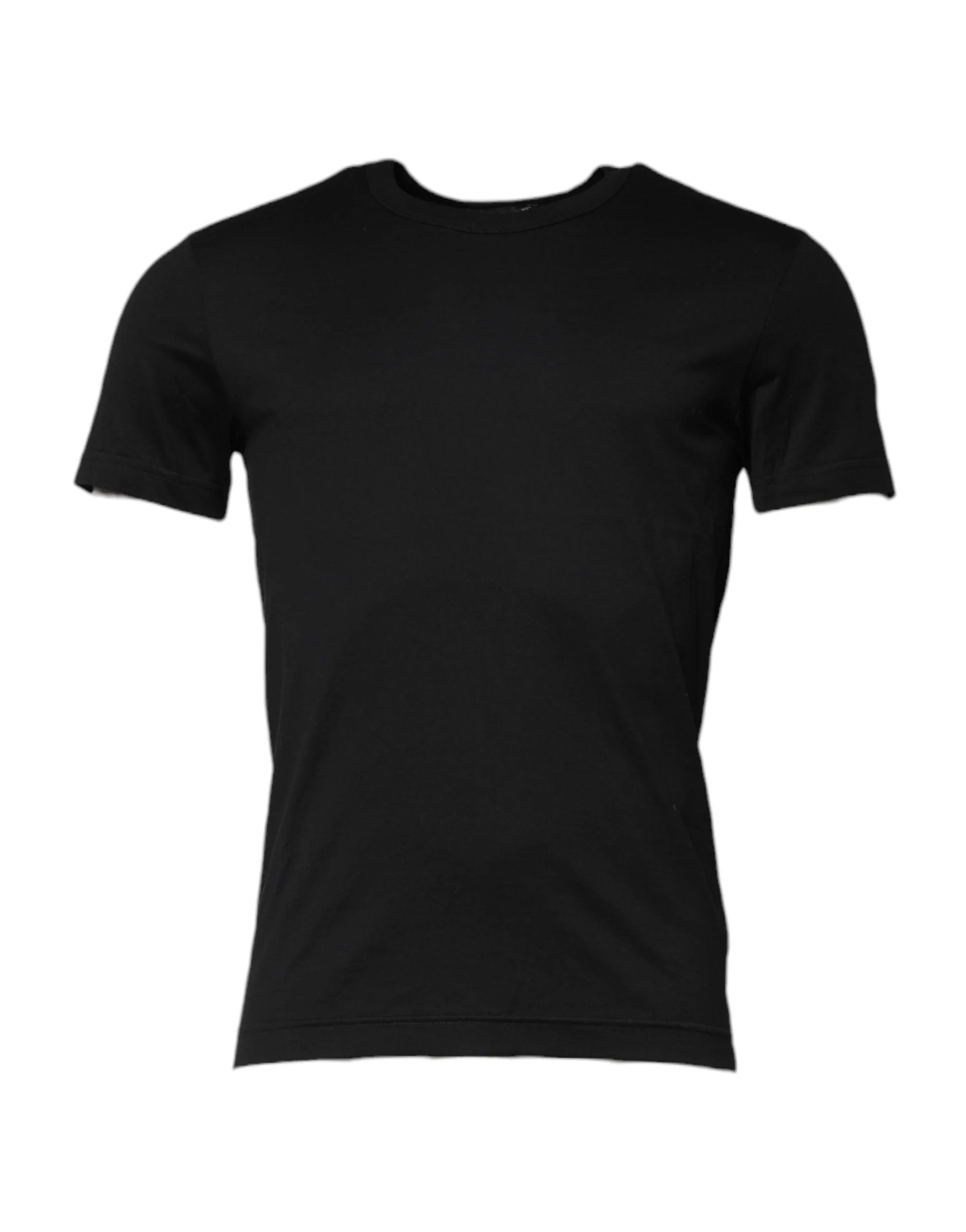 Dolce & Gabbana Black Cotton Short Sleeves Round Neck T-shirt - IT46 | S - T-Shirts