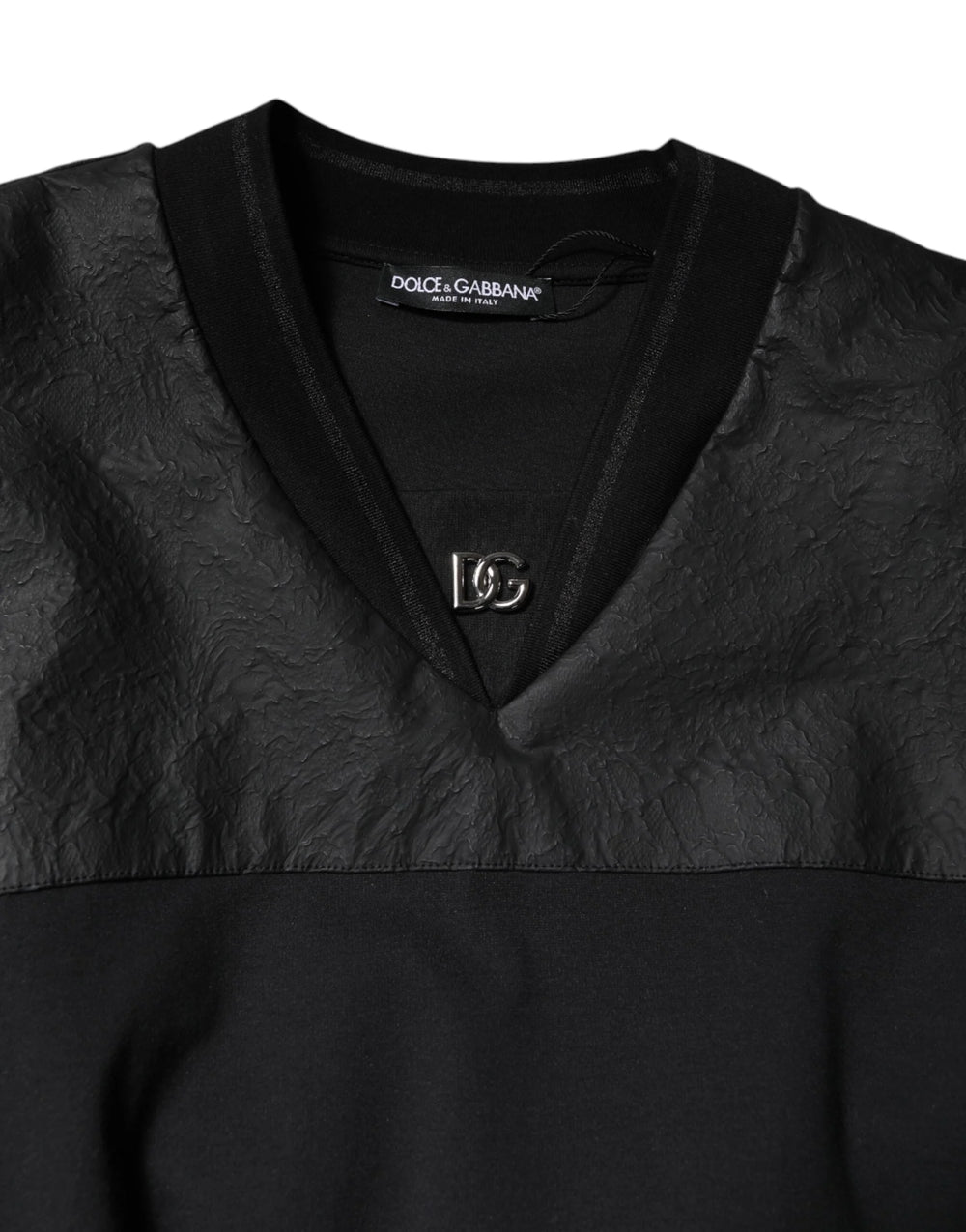 Dolce & Gabbana Black Cotton Short Sleeves V-neck T-shirt - IT40|S - T-Shirts