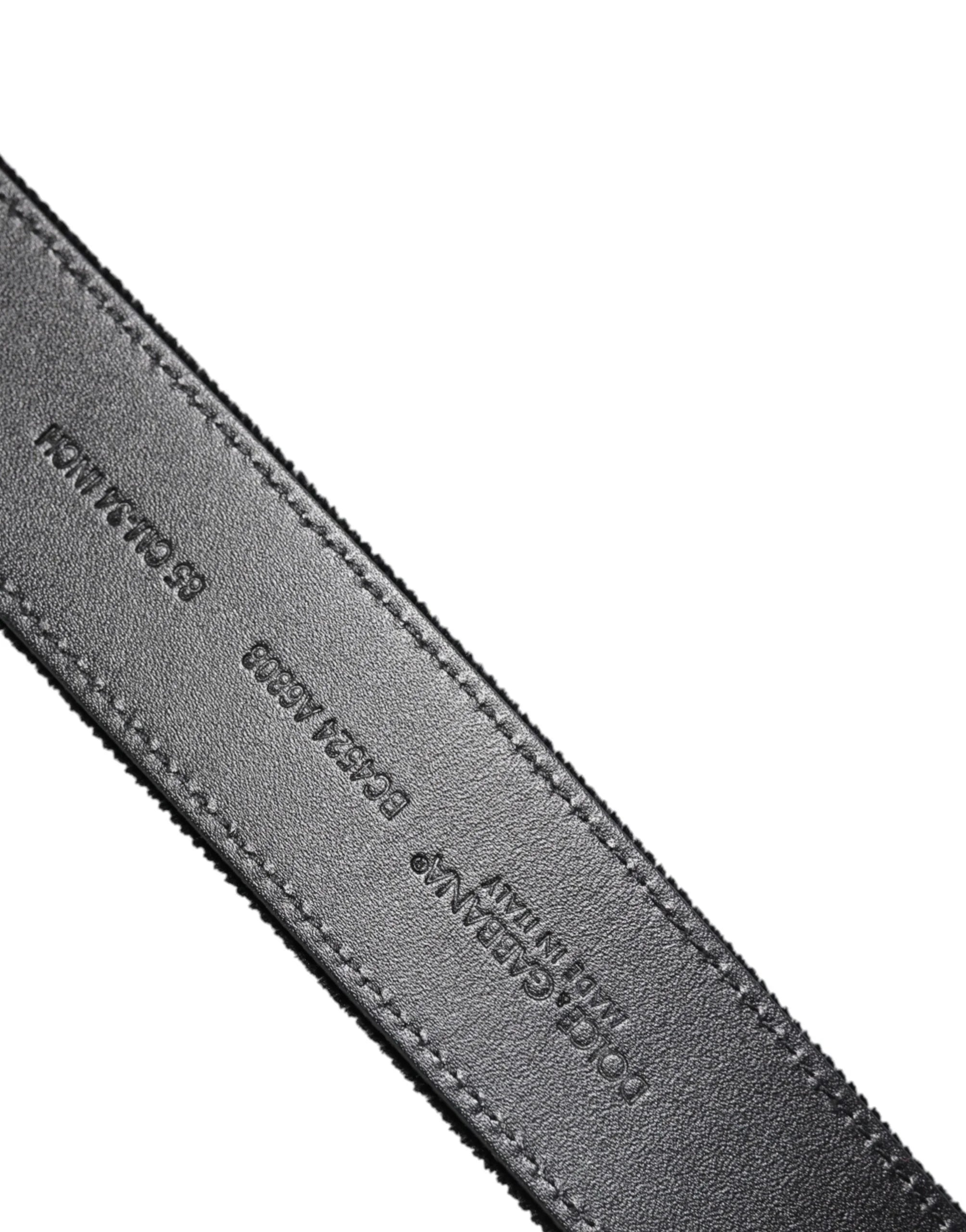 Dolce & Gabbana Black Cotton Silver Metal Buckle Belt - 85 cm / 34 Inches - Belts