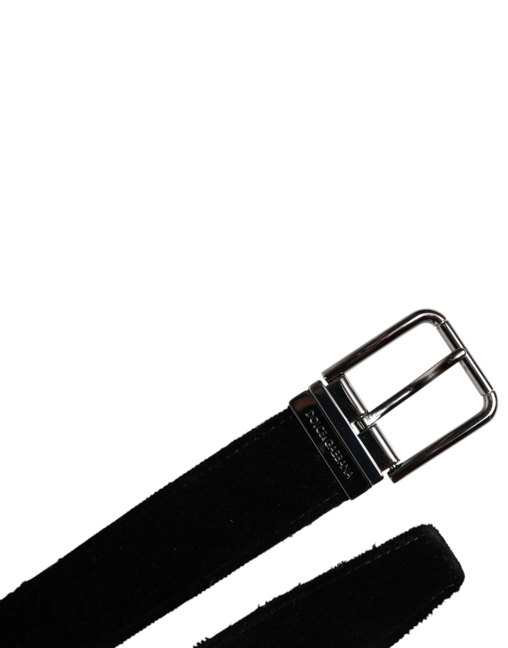 Dolce & Gabbana Black Cotton Silver Tone Metal Buckle Belt - 85 cm / 34 Inches - Belts