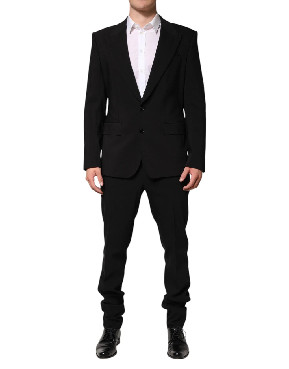 Dolce & Gabbana Black Cotton Single Breasted 2 Piece Suit - IT52 | XL - Pant Suits