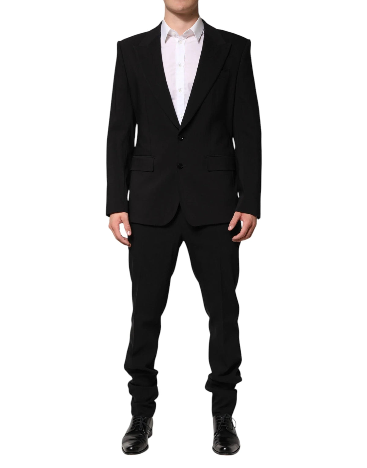 Dolce & Gabbana Black Cotton Single Breasted 2 Piece Suit - IT52 | XL - Pant Suits