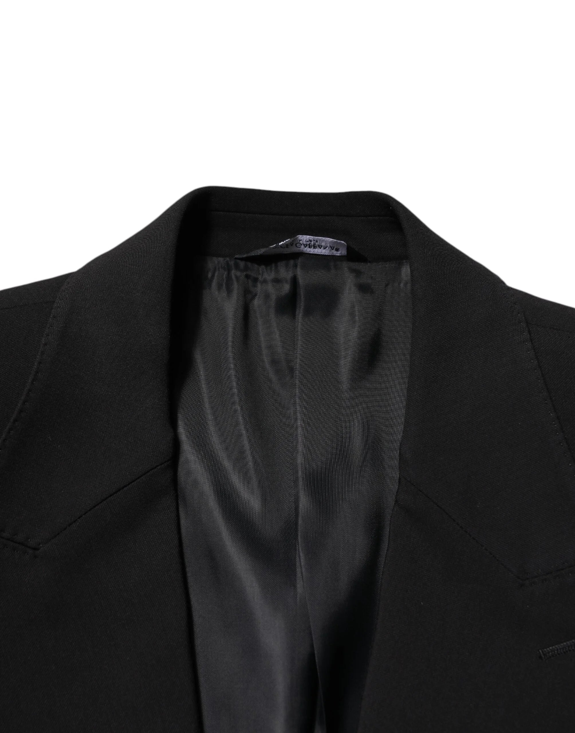 Dolce & Gabbana Black Cotton Single Breasted 2 Piece Suit - IT52 | XL - Pant Suits