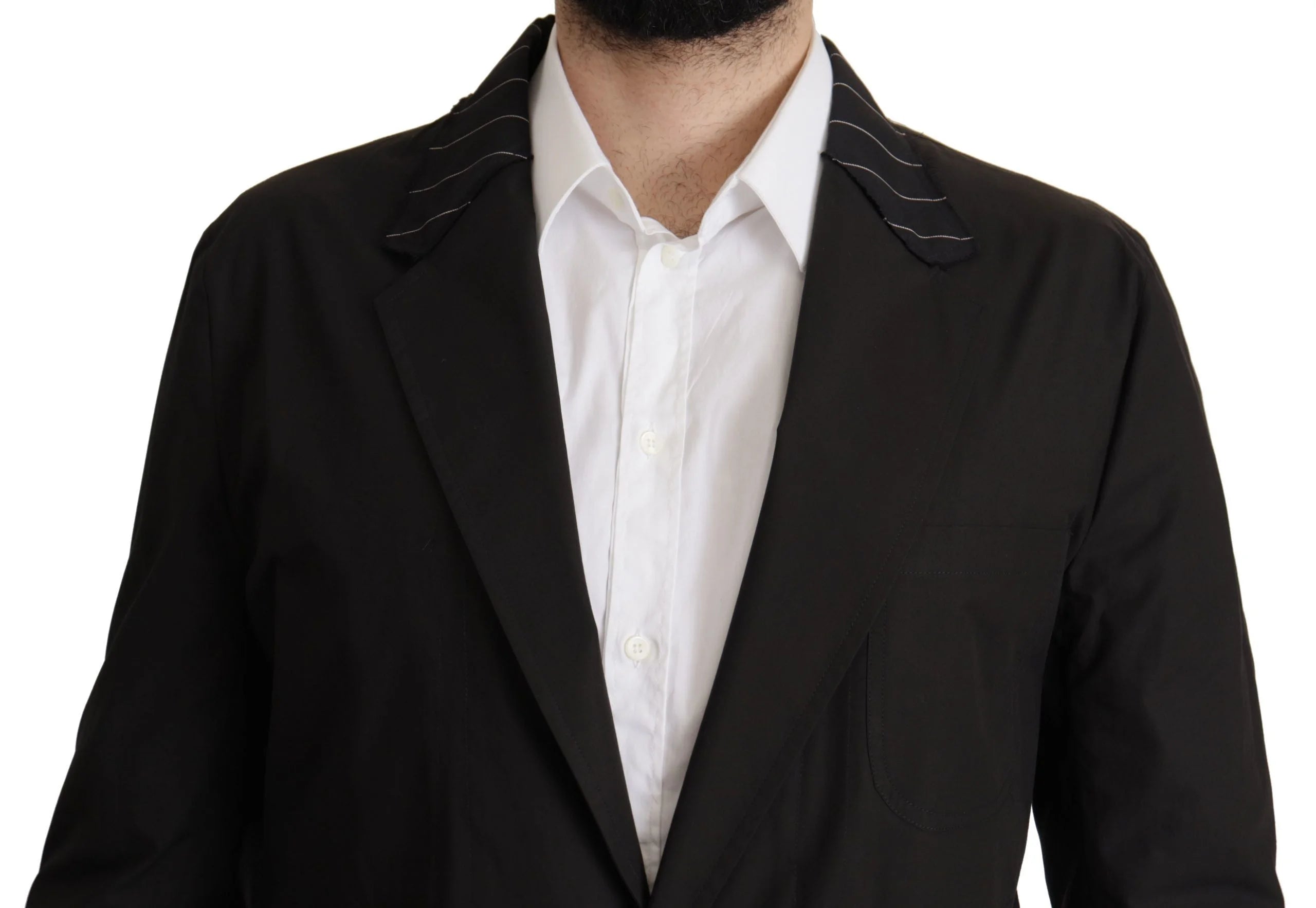 Dolce & Gabbana Black Cotton Single Breasted Blazer Jacket - Sport Jackets