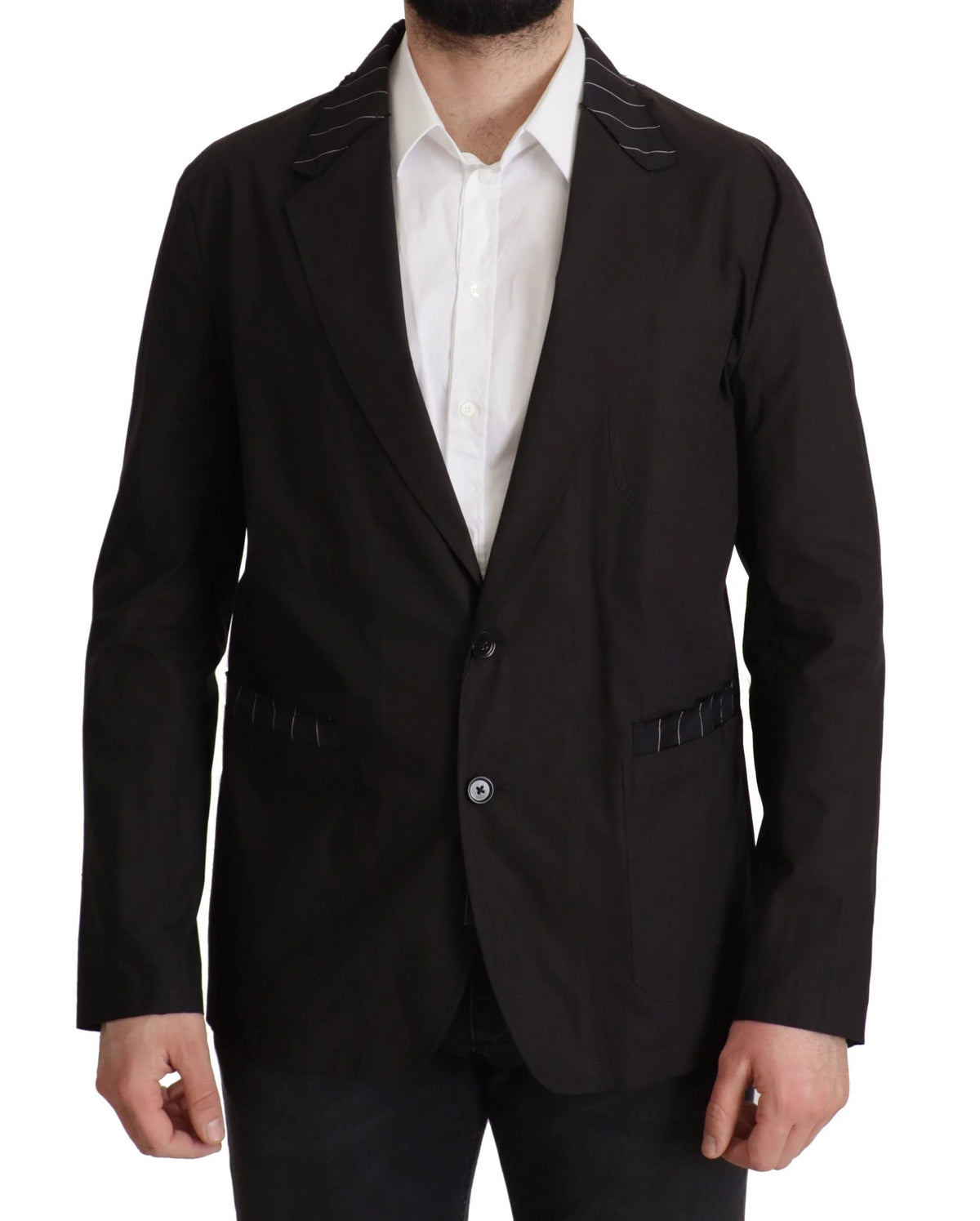 Dolce & Gabbana Black Cotton Single Breasted Blazer Jacket - Sport Jackets