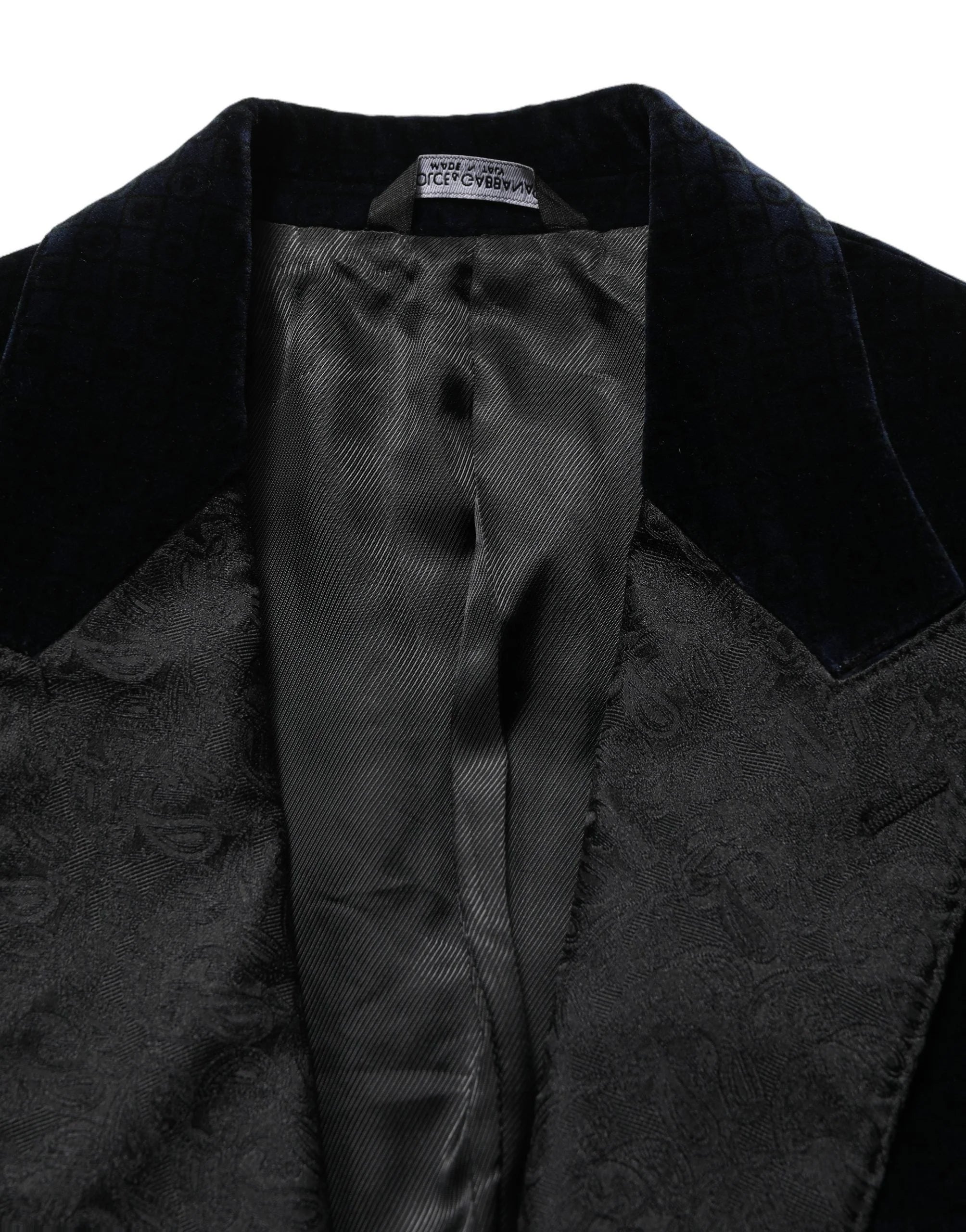 Dolce & Gabbana Black Cotton Single Breasted Jacket Blazer - IT46 | S