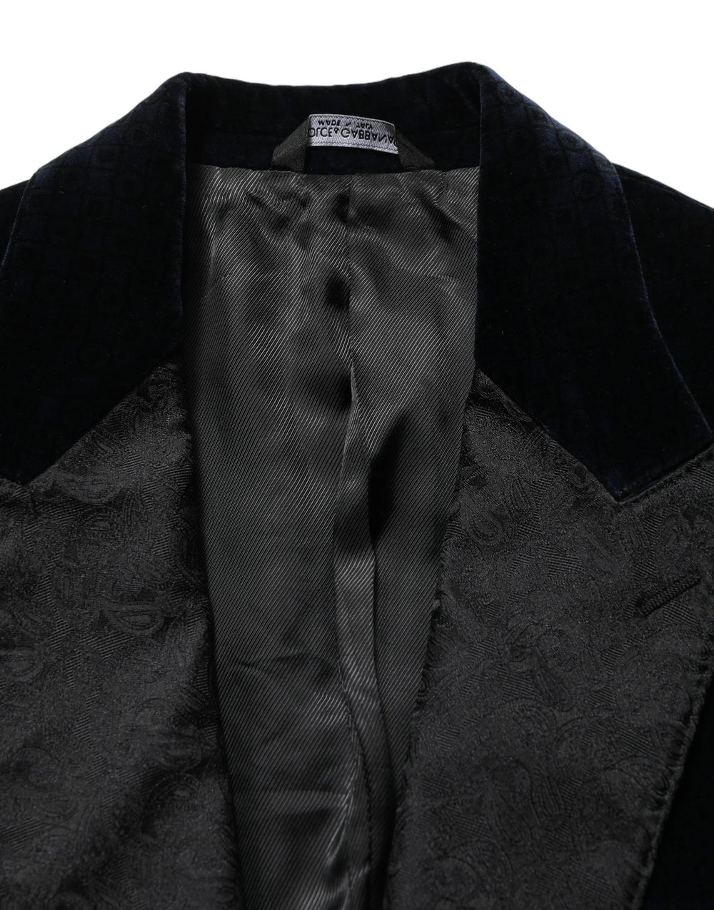 Dolce & Gabbana Black Cotton Single Breasted Jacket Blazer - IT46 | S