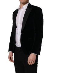 Dolce & Gabbana Black Cotton Single Breasted Jacket Blazer - IT46 | S