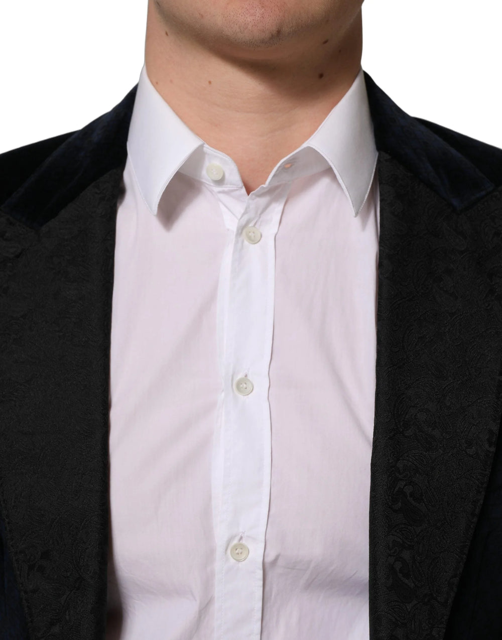 Dolce & Gabbana Black Cotton Single Breasted Jacket Blazer - IT46 | S