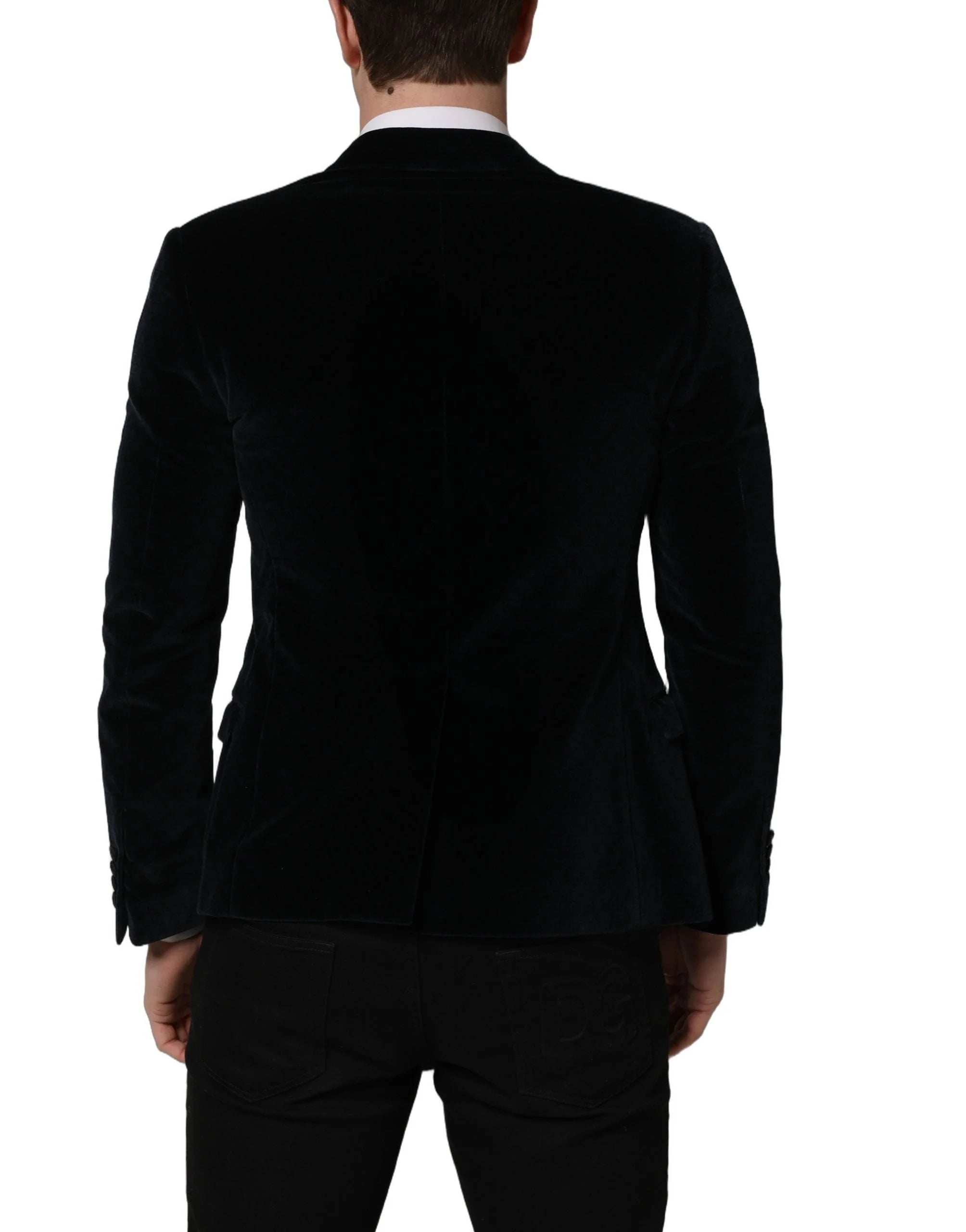 Dolce & Gabbana Black Cotton Single Breasted Jacket Blazer - IT46 | S