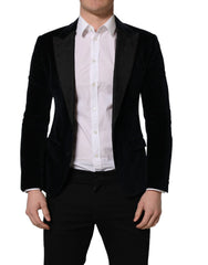 Dolce & Gabbana Black Cotton Single Breasted Jacket Blazer - IT46 | S