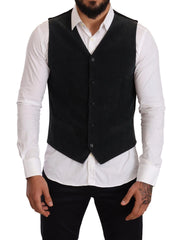 Dolce & Gabbana Black Cotton Single Breasted Waistcoat - IT48 | M - Vests