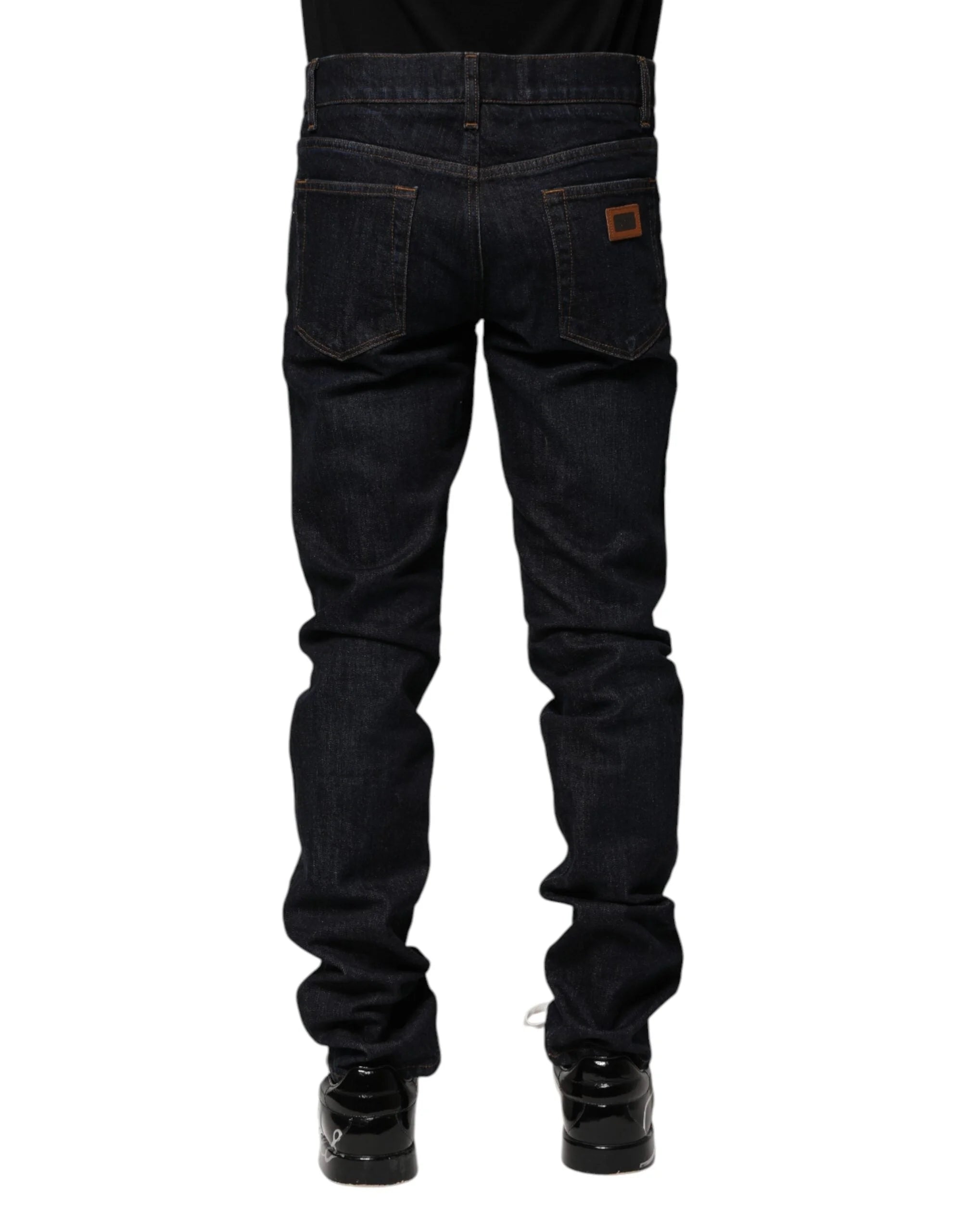 Dolce & Gabbana Black Cotton Skinny Denim Men Jeans - IT46 | S