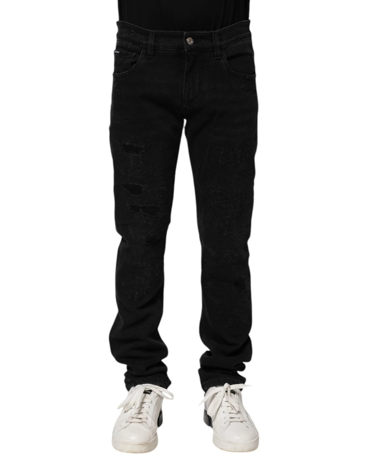 Dolce & Gabbana Black Cotton Skinny Men Denim Jeans - IT44 | XS - Jeans