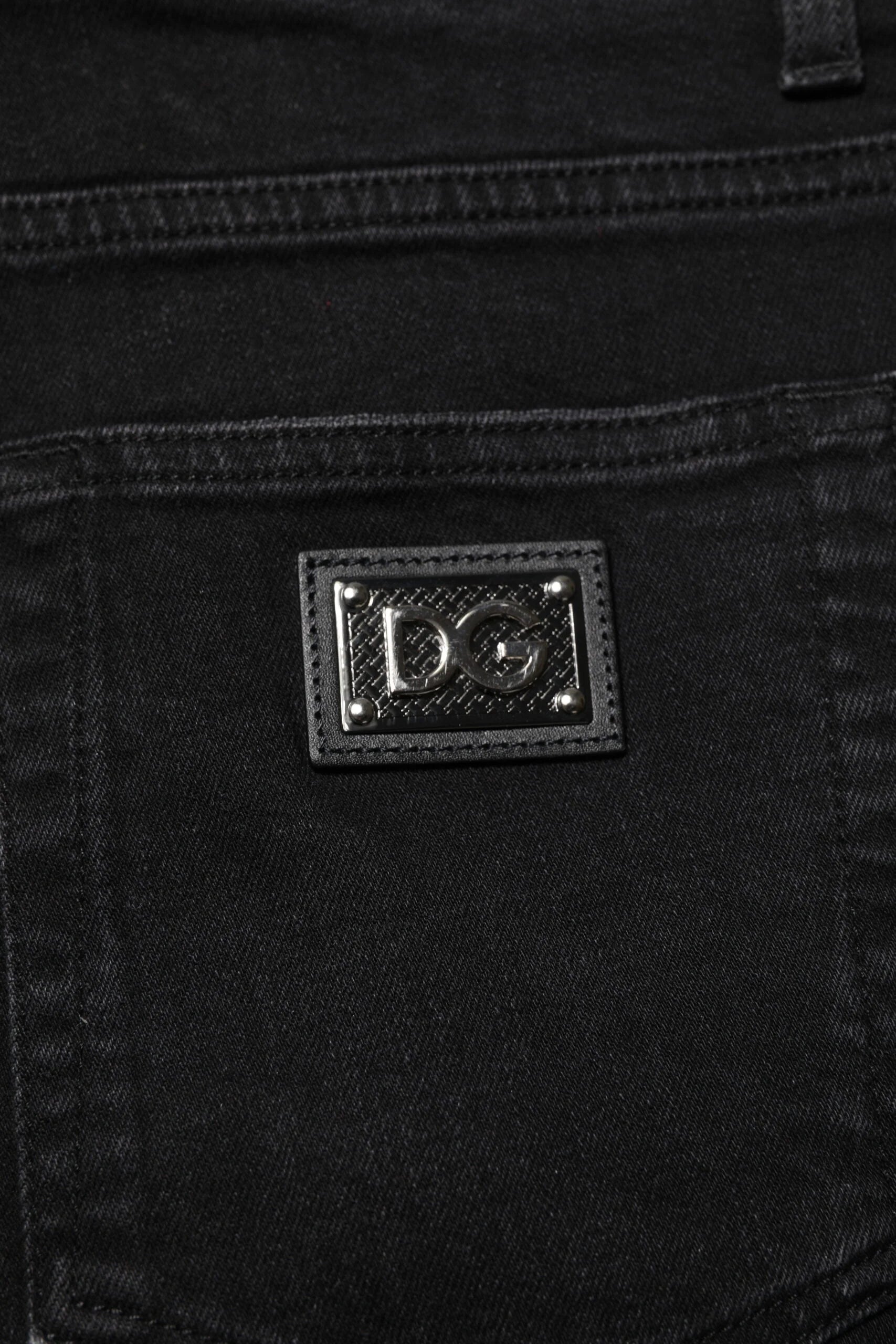 Dolce & Gabbana Black Cotton Skinny Men Denim Jeans - IT44 | XS