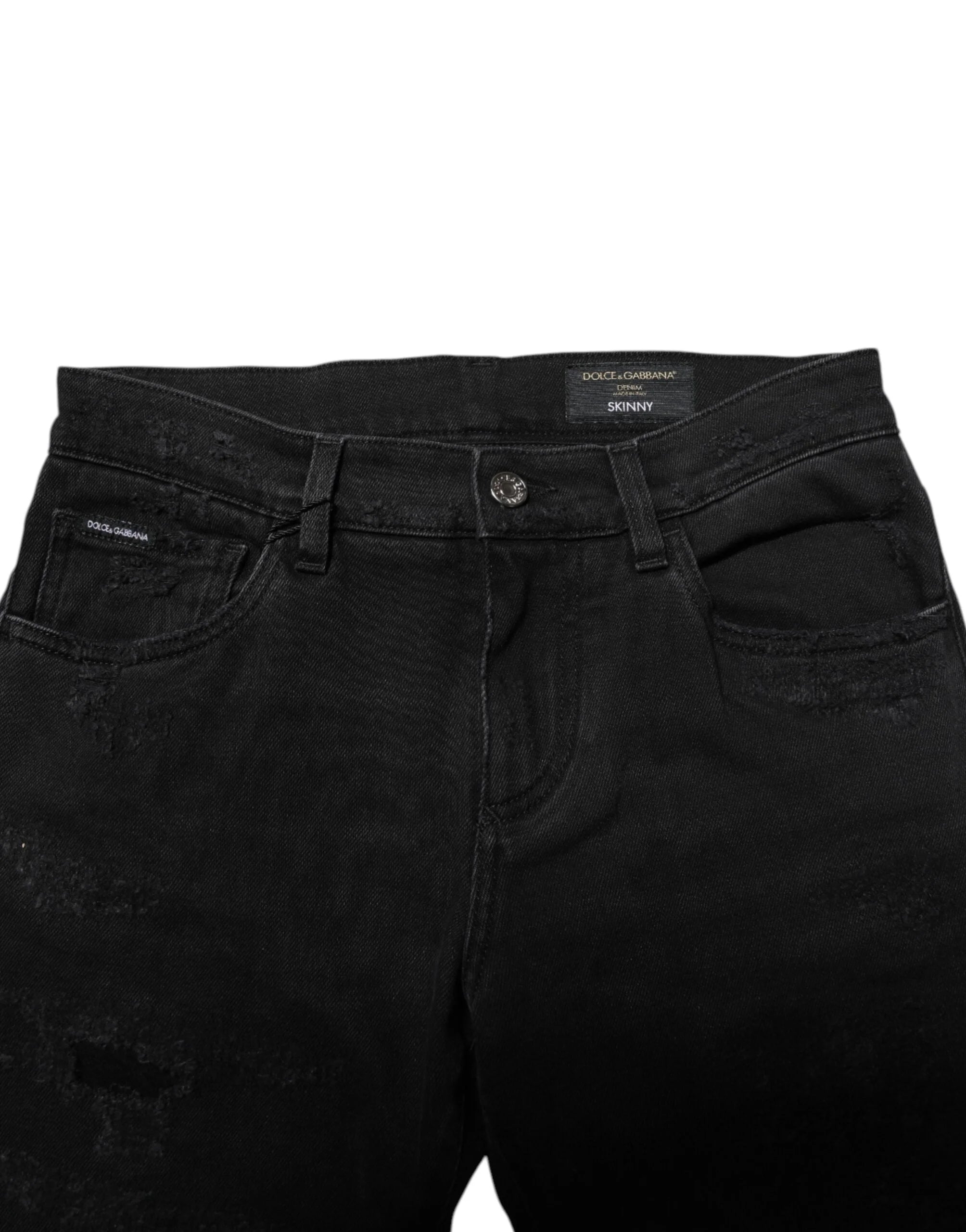 Dolce & Gabbana Black Cotton Skinny Men Denim Jeans - IT44 | XS - Jeans