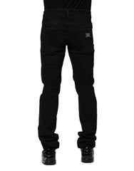 Dolce & Gabbana Black Cotton Skinny Men Denim Jeans - IT44 | XS