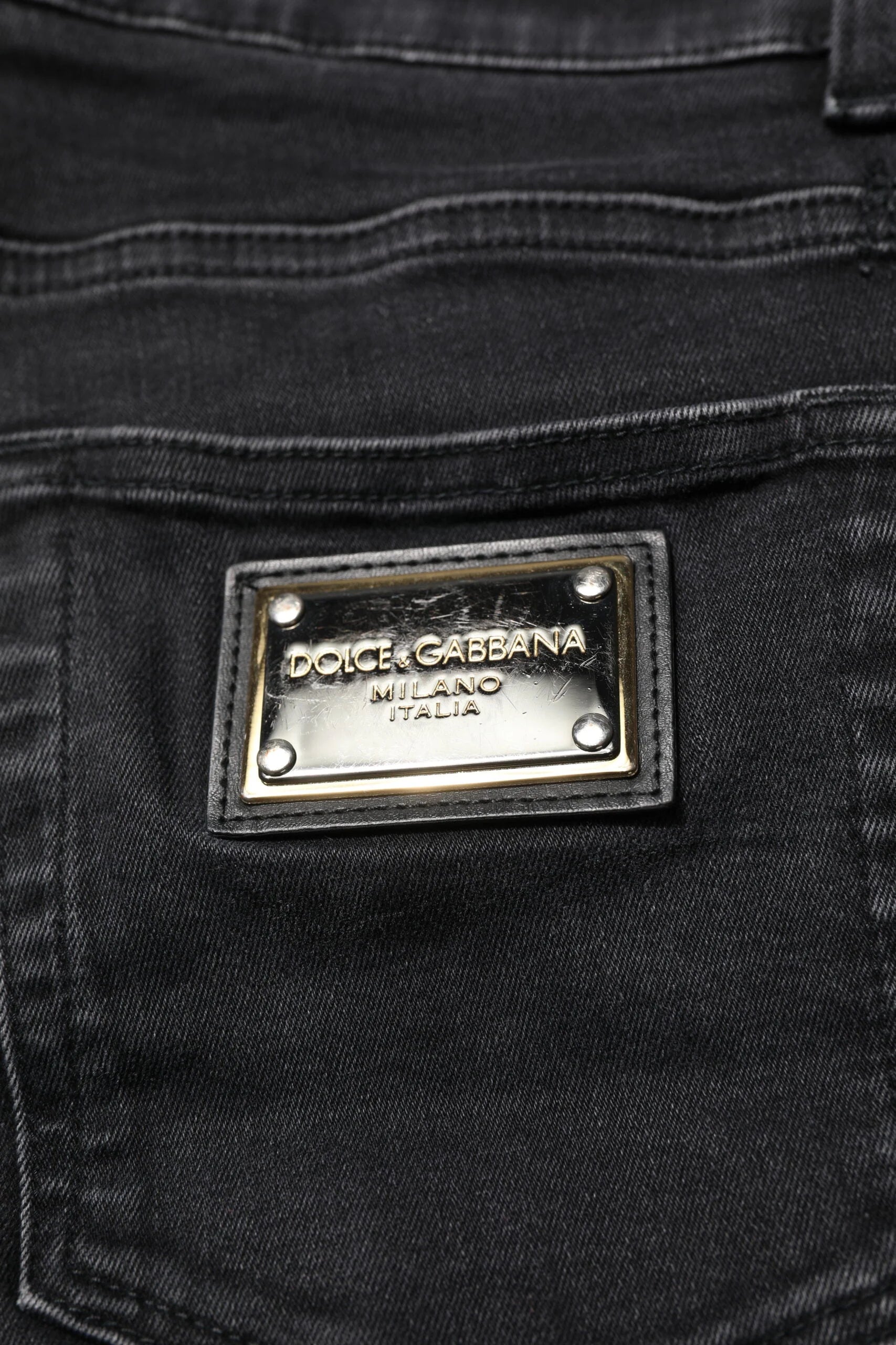 Dolce & Gabbana Black Cotton Skinny Men Denim Jeans - IT46 | S